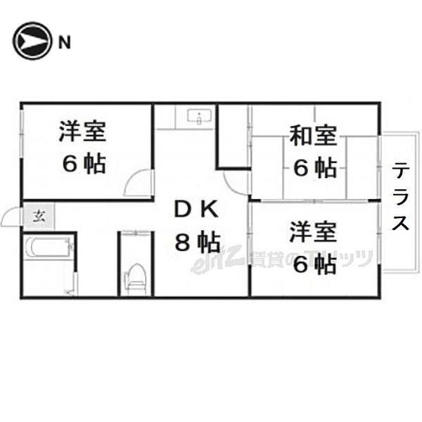 アメニティハウスＴ・Ａ 102｜滋賀県長浜市神照町(賃貸アパート3DK・1階・54.00㎡)の写真 その2