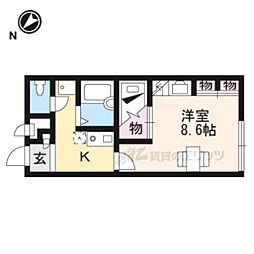 JR東海道・山陽本線 南彦根駅 徒歩16分の賃貸アパート 1階1Kの間取り