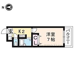 滋賀フォルサ社員寮フォルサ2号館 1Kの間取図画像