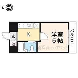 アセンティアびわこ 1Kの間取図画像