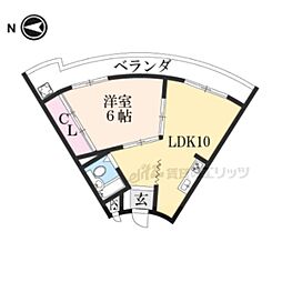 レドンダカサ玉川 1LDKの間取図画像