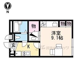 JR東海道・山陽本線 彦根駅 徒歩12分の賃貸アパート 1階1Kの間取り