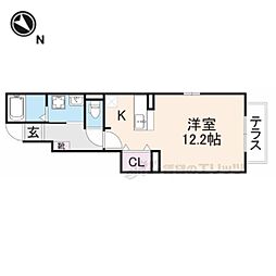 JR東海道・山陽本線 南彦根駅 バス10分 八坂北口下車 徒歩1分の賃貸アパート 1階ワンルームの間取り