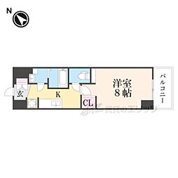 ＫＤＸレジデンス南草津 12階1Kの間取り