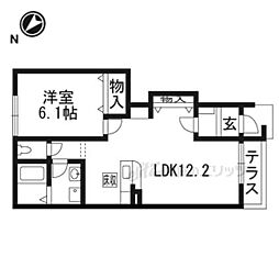 プランドール 1階1LDKの間取り