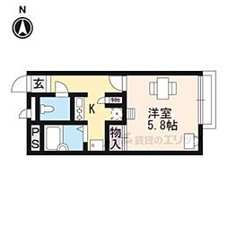 レオパレスすみれ 1階1Kの間取り