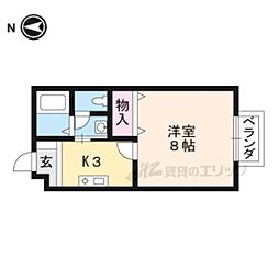 JR湖西線 おごと温泉駅 徒歩5分の賃貸アパート 1階1Kの間取り