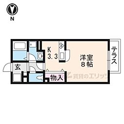 ハイツエイトIII 1階ワンルームの間取り