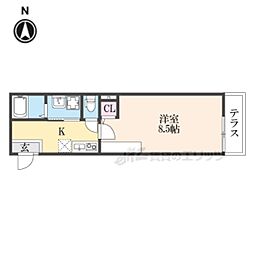 アークリード浜大津 1Kの間取図画像