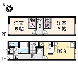 レオパレスJYプレミアム 2DKの間取図画像