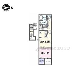 アップフィールド 共栄 III 1LDKの間取図画像