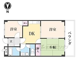 TwinAvenueB棟 3DKの間取図画像