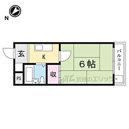 遠藤ハイツ 1Kの間取図画像