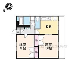 レオパレスエスペランサ 2DKの間取図画像