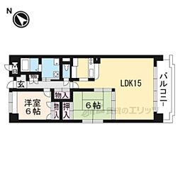 グランボナール 2LDKの間取図画像