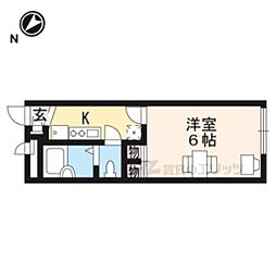 レオパレスエルヴェール3 1Kの間取図画像