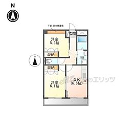 フォーシーズン 2DKの間取図画像