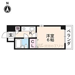 フェルティ・シャトー滋賀水口 1Kの間取図画像