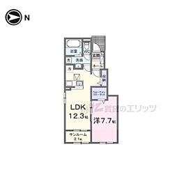 ヒカルサ仰木の里I 1LDKの間取図画像
