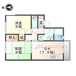 ハイツ木村 2DKの間取図画像