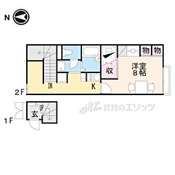 レオパレスワゲンエド 1Kの間取図画像