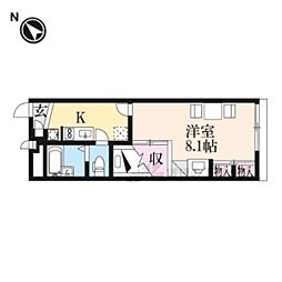 レオパレスリッツ 1Kの間取図画像