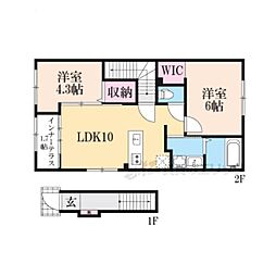 (仮)草津市川原2丁目アパート 2LDKの間取図画像