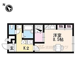 レオパレスなつみ 1Kの間取図画像