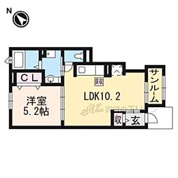 ロジュマンミユキ2 1LDKの間取図画像