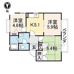 デゼージョ 2LDKの間取図画像