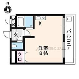 レイクヴュー際川 ワンルームの間取図画像