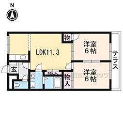 ロワールKENT 2LDKの間取図画像