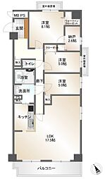 ワコーレロイヤルガーデン北本A棟 3LDKの間取図画像