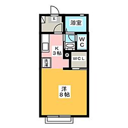 グランディール 1Kの間取図画像