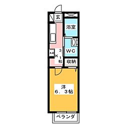 メゾンわかくさ 1Kの間取図画像