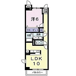 リーヴァ蛍田 1LDKの間取図画像