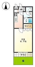 プランドールY's.1 1Kの間取図画像