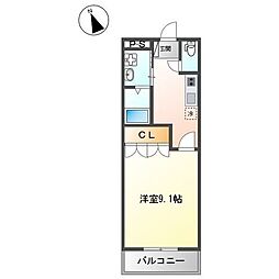 クレストール 1Kの間取図画像