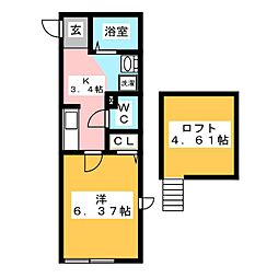 リベール湘南 1Kの間取図画像