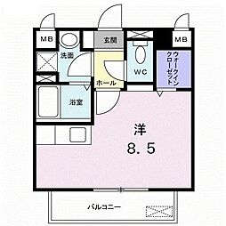 モデルノ・カーサ ワンルームの間取図画像