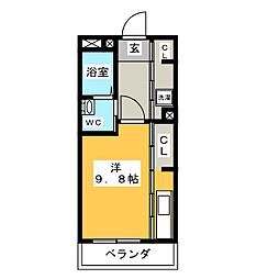 レフィナード ワンルームの間取図画像