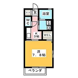 NBox1 1Kの間取図画像