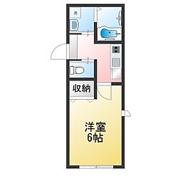 仮)南矢名Mアパート 1Kの間取図画像