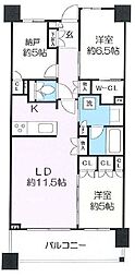 クリオレジダンス横濱ベイサイド 2SLDKの間取図画像