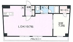 ヒストリアレジデンス海舟 1LDKの間取図画像
