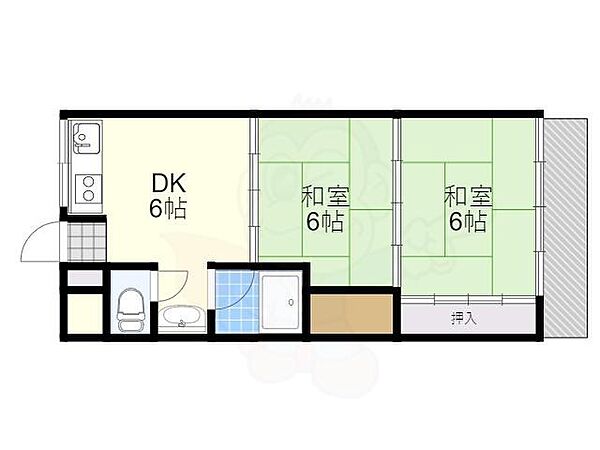 昭和マンション ｜大阪府吹田市昭和町(賃貸マンション2DK・2階・40.00㎡)の写真 その2