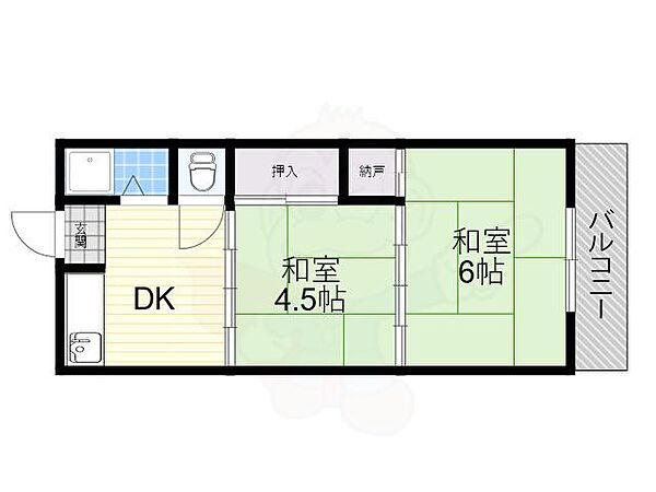 大阪府豊中市庄内宝町２丁目(賃貸マンション2DK・3階・30.00㎡)の写真 その2