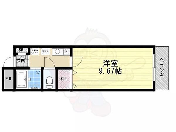 大阪府吹田市末広町(賃貸マンション1K・2階・29.00㎡)の写真 その2