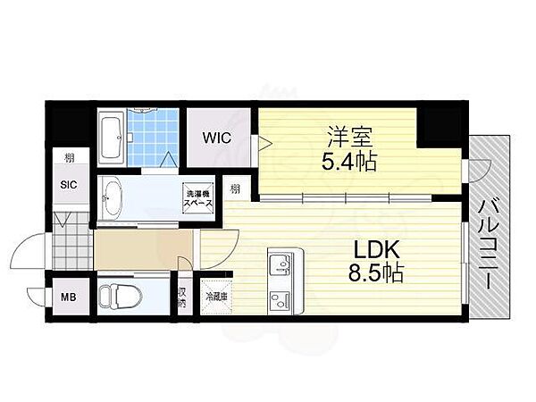 大阪府豊中市本町１丁目(賃貸マンション1LDK・2階・37.20㎡)の写真 その2