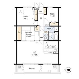 エクセル市が尾南 3LDKの間取図画像